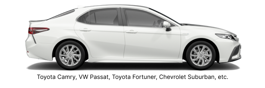Sedan — example vehicle for this route