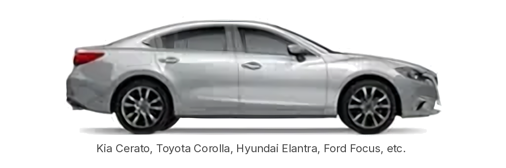 Sedan — example vehicle for this route